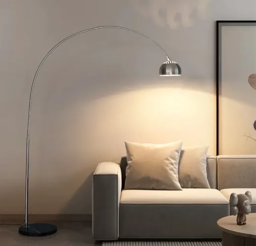 Luminária Chão 1.8m Arco Mármore Led Lustre Metal Ajustáve P