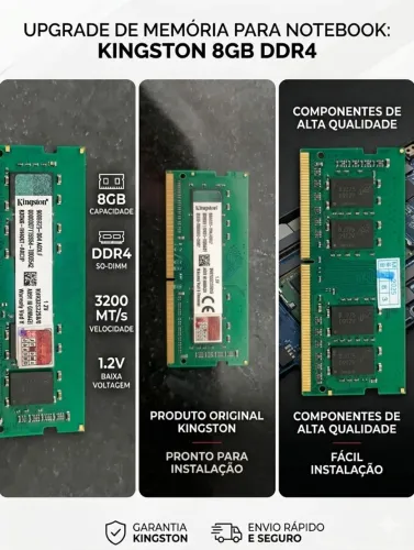 Memória RAM Kingston DDR4 8GB 3200MT/s (KVR32S22S8/8) para Notebook
