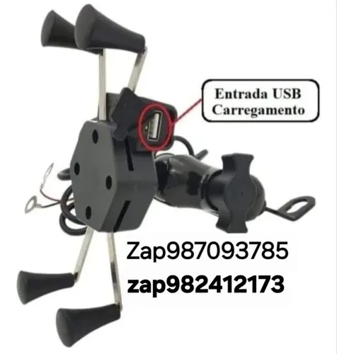 Suportes garras com carregador pra moto