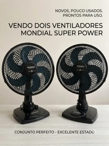 2 Ventiladores Mondial Super Power 40cm - Praticamente Novos!