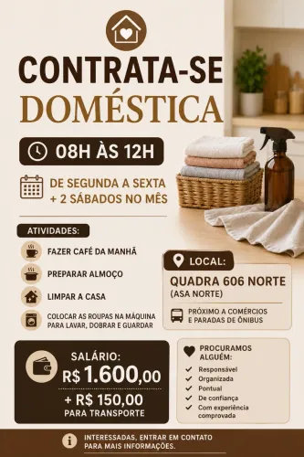 Vaga de secretária do lar 
