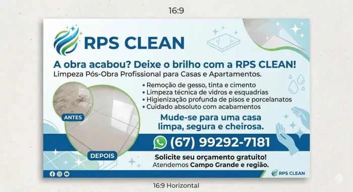 A obra acabou? Deixe o brilho com a RPS CLEAN!