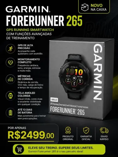 Relógio garmin 265