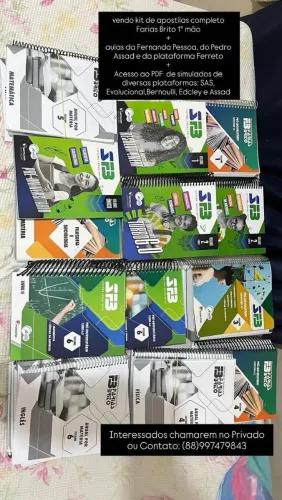 Kit completo FARIAS BRITO pré-vestibular de 1? mão + brinde e livros extras