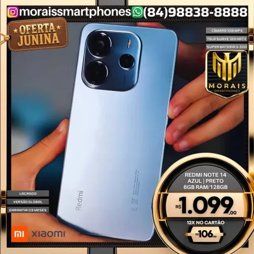 Xiaomi Redmi Note 15 - Azul - 128GB | 6GB RAM - LACRADO NOVO | ENTREGA