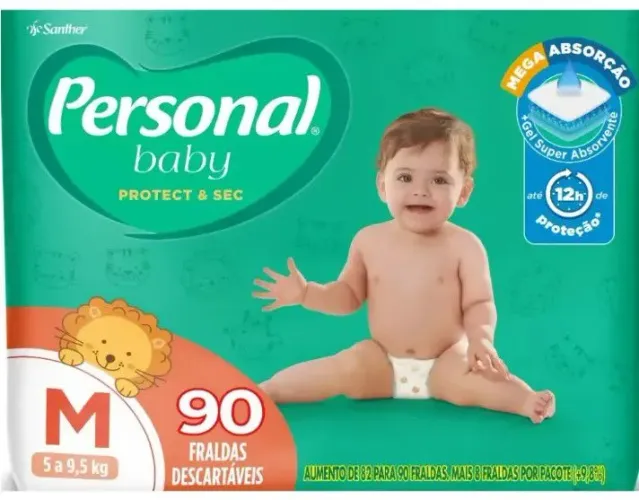 Fralda Personal Protect e Sec, Tam M 90 un