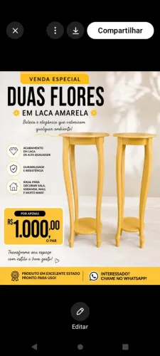 mesa de canto tipo floreira