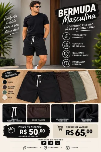 Bermudas recém fabricadas de brim 100% algodão 