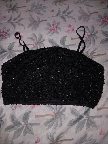 Cropped preto de brilho da pool 50 reais