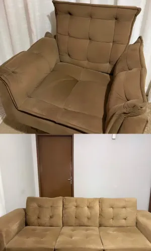 Conjunto de sofá e poltrona