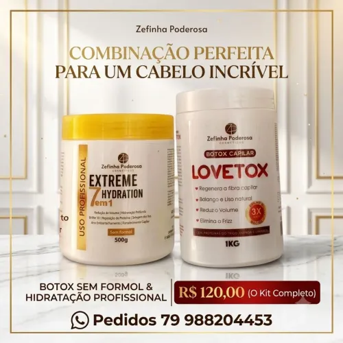 Hidratação profissional e Botox sem formol