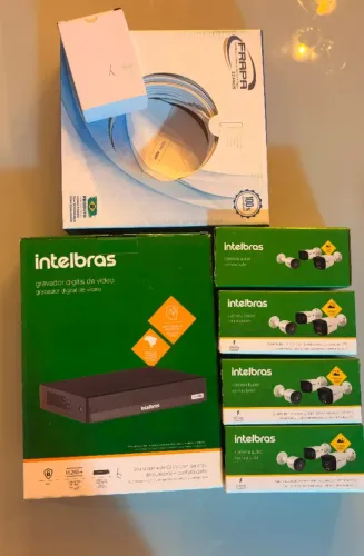 Kit 4 Câmeras Intelbras Full Hd 1220 E Dvr 8 Canais Completo
