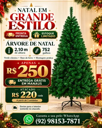 ? ÁRVORE DE NATAL DE 2,10 M POR R$ 250!