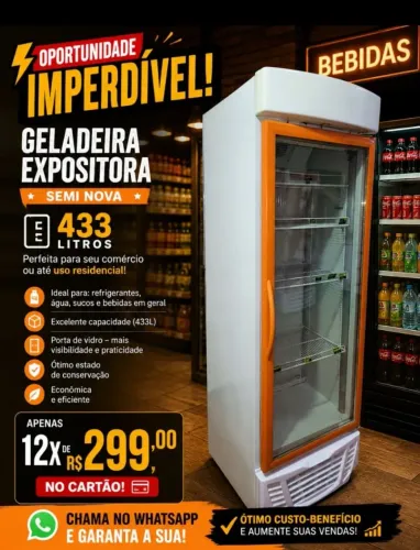 Geladeira expositora p refrigerante ótimo valor 433 litros super conservad 12xR$299 cartao