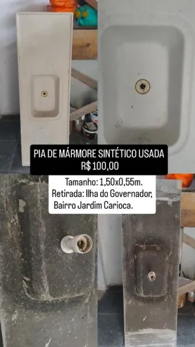 Pia de mármore sintético usada 