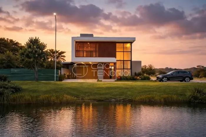Casa nova e pronta frente ao lago no Condomínio Vista Lagoa