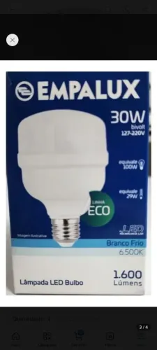 kit 3 Lâmpadas Led 30w, Bivolt 110/220V 6500k Luz Branca Frio Empalux