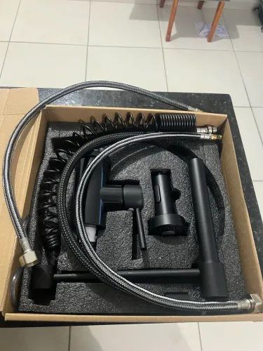 Torneira gourmet cozinha monocomando com spray extensor preto