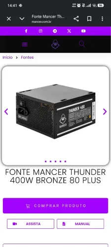 Fonte mancer 400w 80 plus bronze