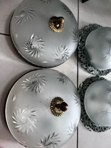 Par de lustre paflon para duas lâmpadas 25cm diâmetro