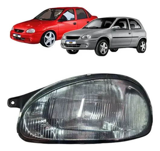 Farol Esquerdo Corsa Hatch Sedan 1994 A 1999 Lente Raiada Esquerdo/motorista
