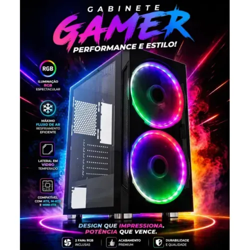 Gabinete Gamer Anjo De Combate Cg-01a1 Preto - K-mex