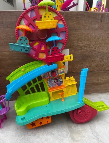 parque de diversões polly pocket original mattel, completo com roda gigante.