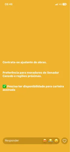 Contrata ajudante de obra