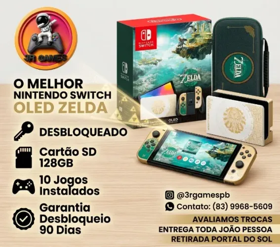 NINTENDO SWITCH OLED - EDIÇÃO ESPECIAL ZELDA