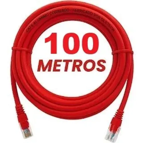 Cabo de Rede CAT6 c/ Conector Blindado Alta Velocidade 100m