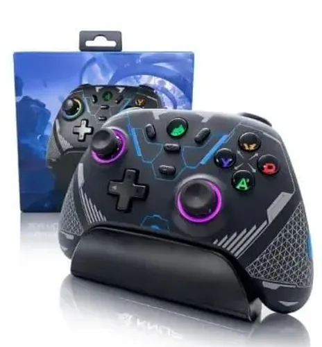 CONTROLE DE VIDEO GAME BLUETOOTH RGB USB 2.4G 5V KNUP KP-GM039