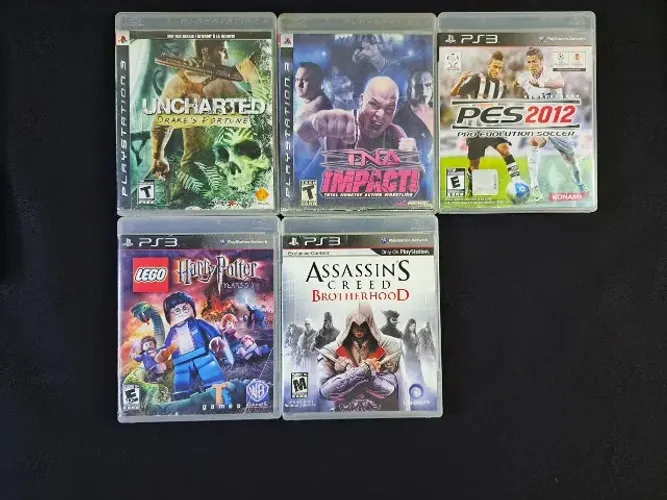 Lote Jogos PS3.Uncharted Drake's Fortune , Assassin's Creed Brotherhood, PEs 2012, Lego Ha