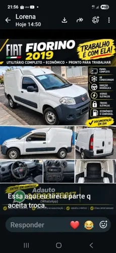 Fiat Fiorino Furgão Work. Hard 1.4 Flex 8V 2P 2019