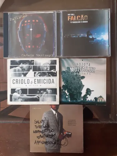 Cds Rap - Coleção 5 cds, Projota, Emicida, Criolo, Mv Bill e Pavilhão 9