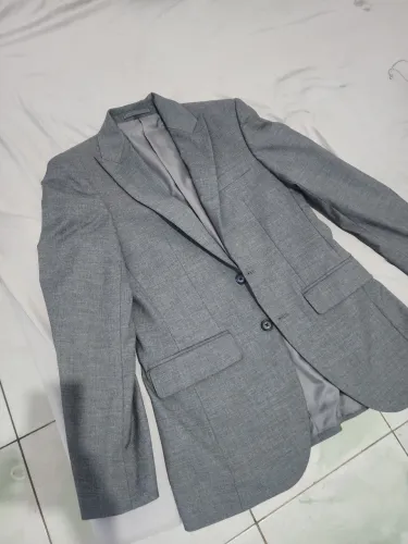 Terno importado inglês cinza m&s slim fit tamanho médio
