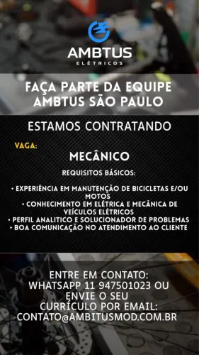 Mecânico de bicicleta, ebike e autopropelido