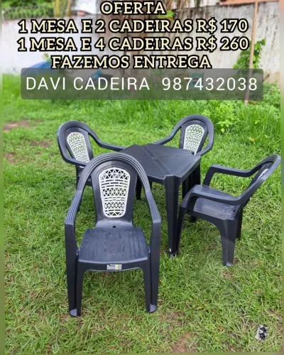 MESA DE PLASTICO R RESISTENTE C COM CADEIRA