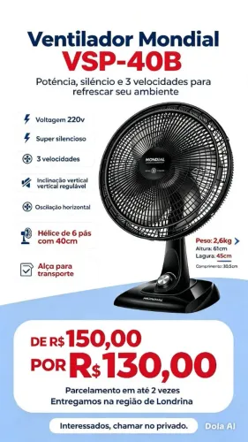 Ventilador Mondial VSP 40 B