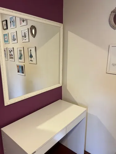 Penteadeira 2 gavetas com espelho 0,88x0,88