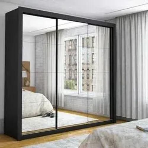 Guarda Roupa Casal 3 Portas de Correr Com Espelho 4 Gavetas - (Oferta)!!