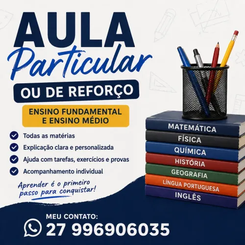 Aulas de reforço escolar 