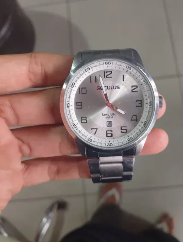 Relógio Seculus Long Life Masculino Prata 5ATM