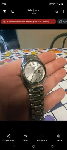 Relógio Seiko 7s26 0480 funcionando fundo transparente 