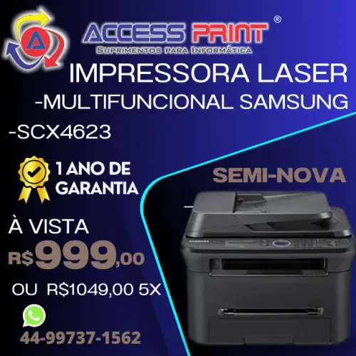 impressora laser multifuncional samsung scx4623 1 ano de garantia