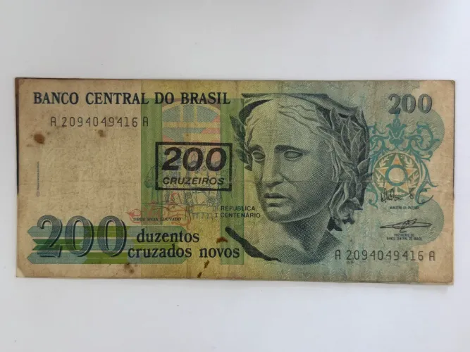 Cédula Antiga 200 Cruzados Novos - Original - Colecionador