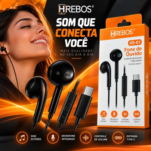 Fone de ouvido tipo C alta qualidade 