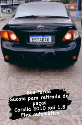 sucata Toyota Corolla 1.8 flex autm 2010 para retirada de peças