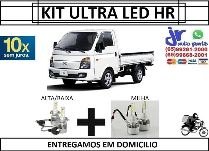 Kit Lampada Ultra Led Hyundai HR 6000K 12V 24V