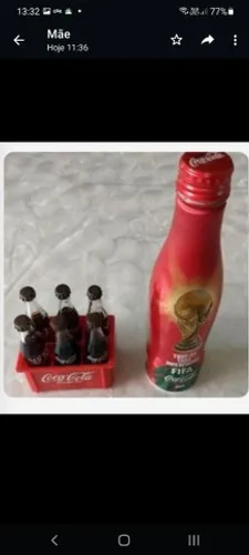 Garrafinhas coca-cola + garrafa da copa