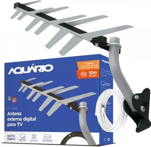 Antena TV Digital Externa Aquario uhf hdtv Dtv-1500